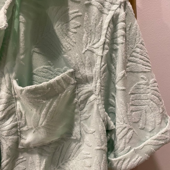 7 For All Mankind 2 Piece Terry Cloth Top XS , Short M Mint Set - Picture 8 of 10